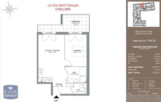  Appartement � louer 2 pi�ces 43 m�