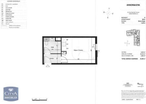  Appartement  louer 1 pice 24 m