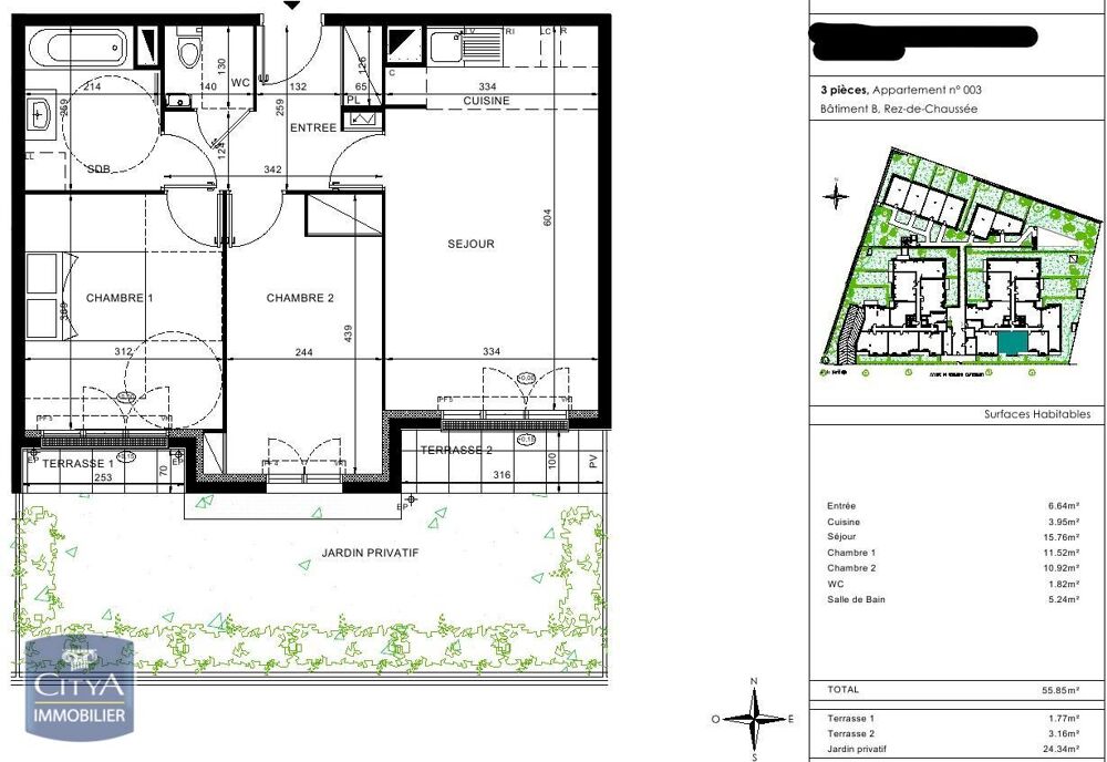 location Appartement - 3 pièce(s) - 56 m² Chelles (77500)