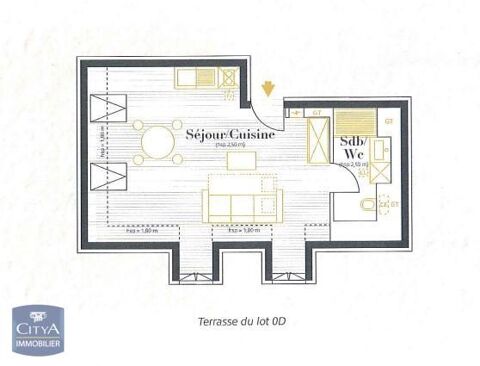  Appartement � louer 1 pi�ce 33 m�