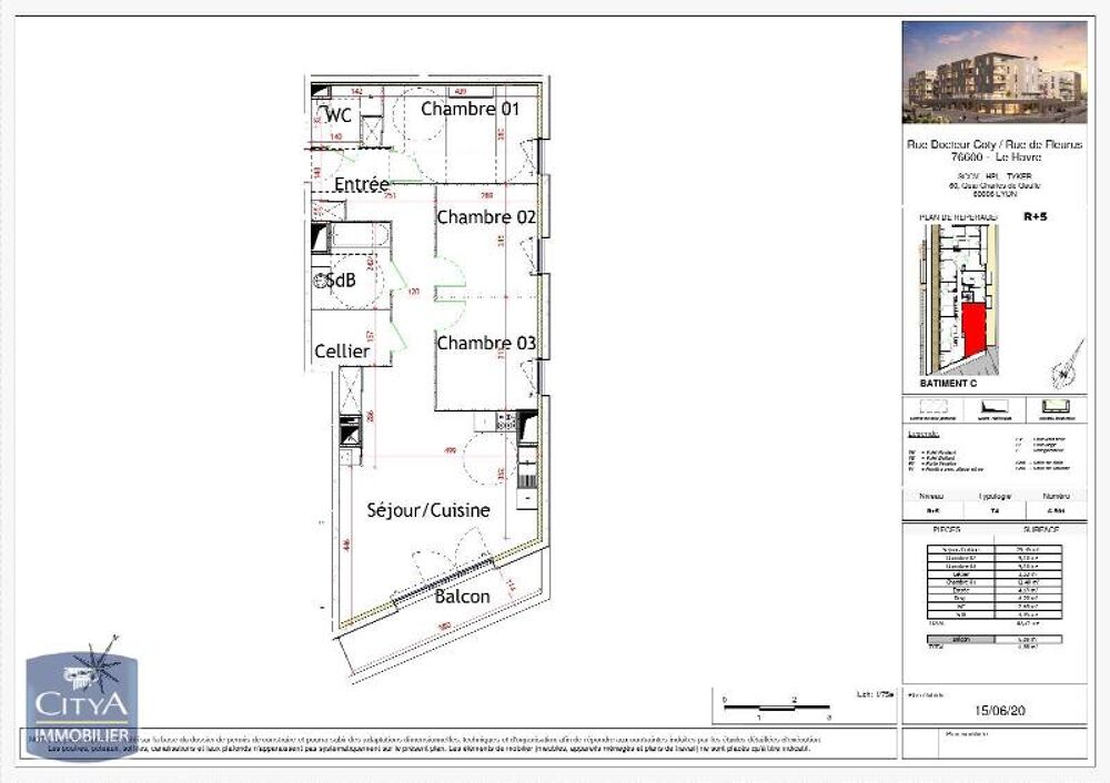location Appartement - 4 pièce(s) - 82 m² Le Havre (76600)