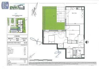  Appartement à louer 3 pièces 61 m²