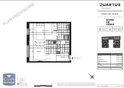  Appartement � louer 2 pi�ces 42 m�