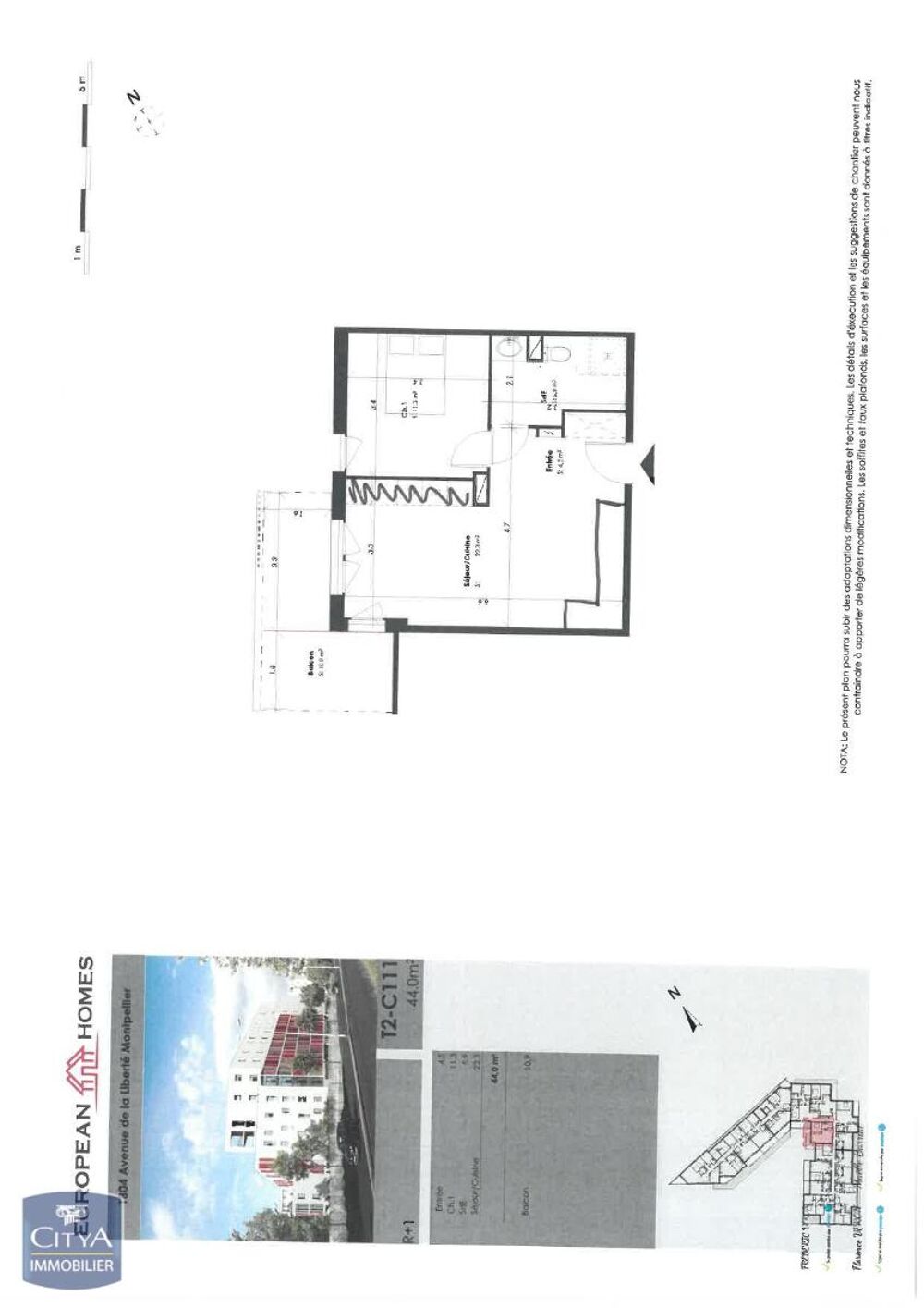 location Appartement - 2 pièce(s) - 43 m² Montpellier (34070)
