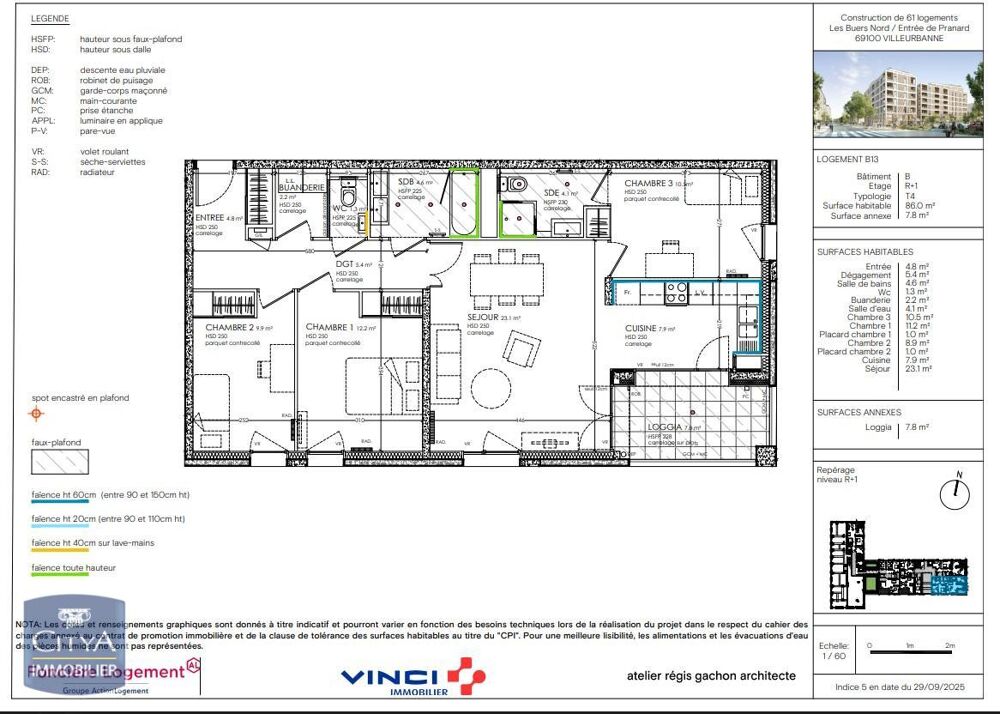 location Appartement - 4 pièce(s) - 86 m² Villeurbanne (69100)