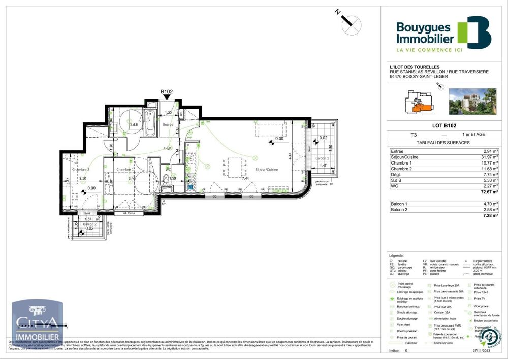 location Appartement - 3 pièce(s) - 73 m² Boissy-Saint-Léger (94470)