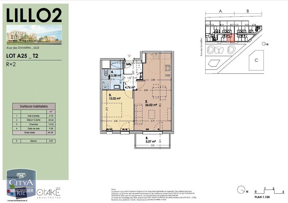 location Appartement - 2 pièce(s) - 49 m² Lille (59000)