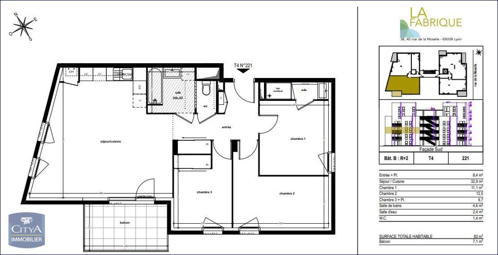 A LOUER // APPARTEMENT T4 // 38 RUE DE LA MOSELLE 69008 ....