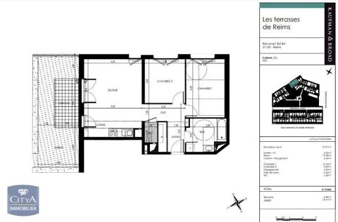  Appartement � louer 3 pi�ces 62 m�