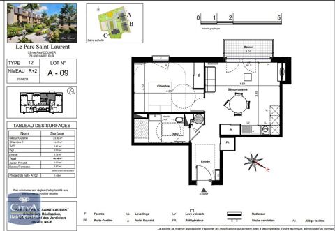   Location Appartement Appartement - 2 pice(s) - 46 m