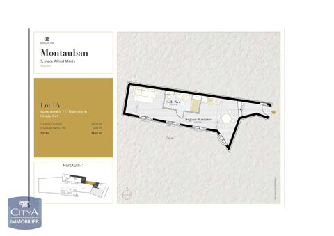  Appartement � louer 1 pi�ce 34 m�