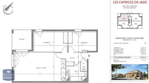   Location Appartement Appartement - 3 pi�ce(s) - 65 m�