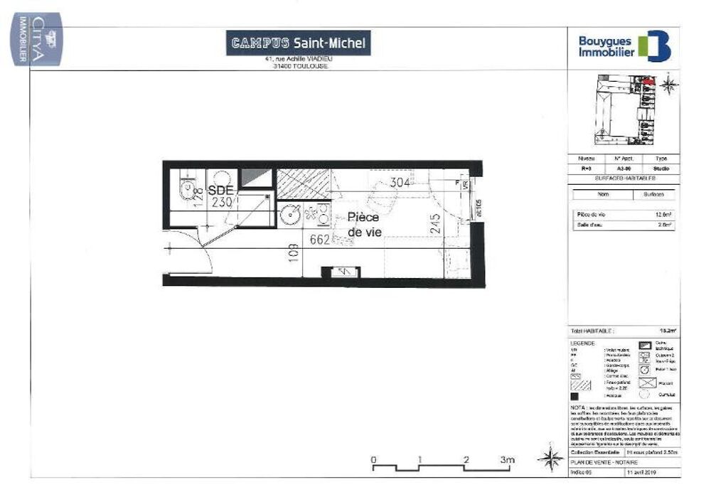 location Appartement - 1 pièce(s) - 14 m² Toulouse (31400)
