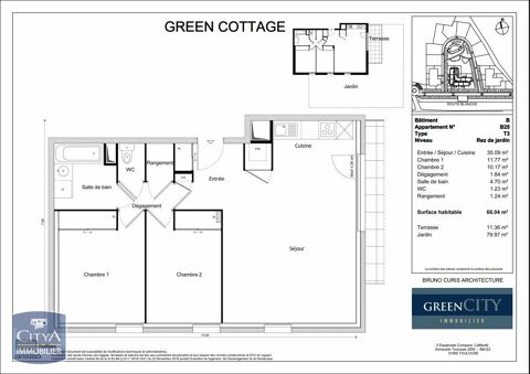  Appartement � louer 3 pi�ces 66 m�