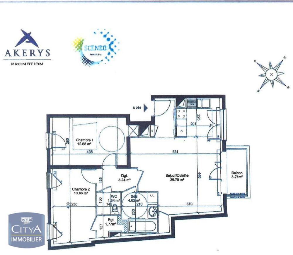 location Appartement - 3 pièce(s) - 65 m² Poissy (78300)