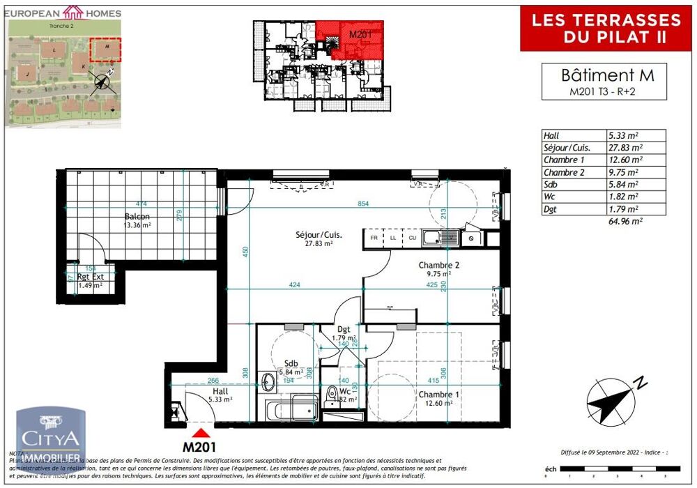 location Appartement - 3 pièce(s) - 65 m² Chasse-sur-Rhône (38670)