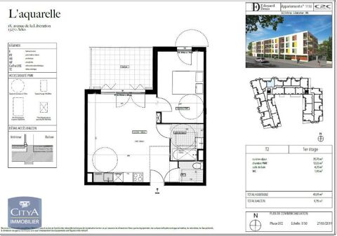 Appartement � louer 2 pi�ces 44 m�