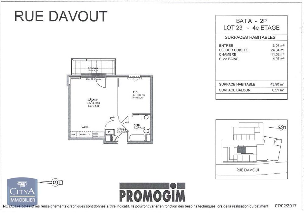 location Appartement - 2 pièce(s) - 44 m² Dijon (21000)