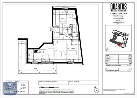  Appartement � louer 3 pi�ces 65 m�