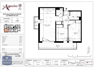  Appartement à louer 3 pièces 61 m²