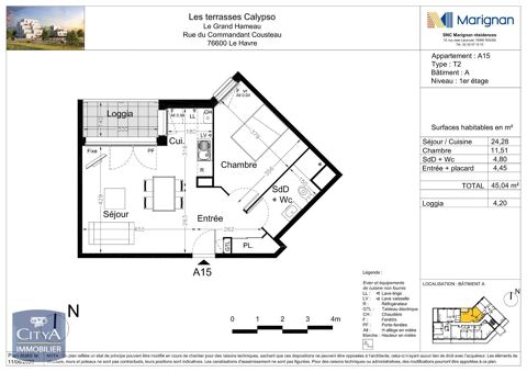  Appartement � louer 2 pi�ces 45 m�