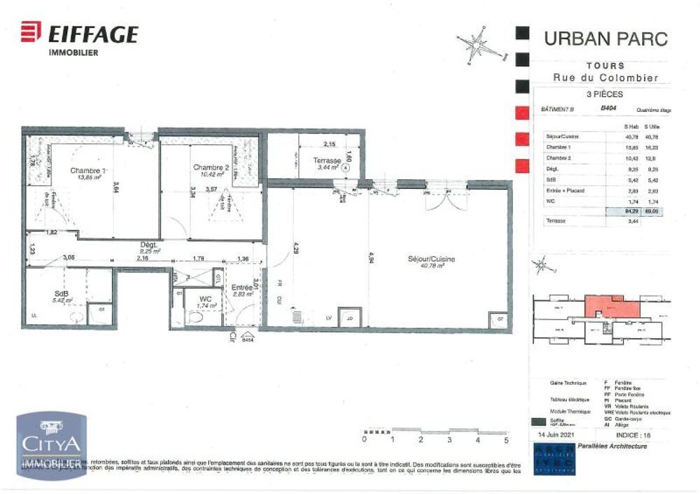 location Appartement - 3 pièce(s) - 84 m² Tours (37100)