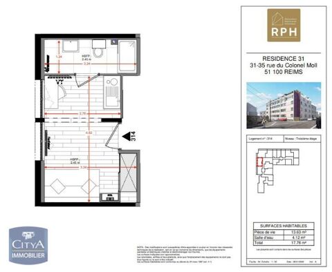  Appartement  louer 1 pice 18 m