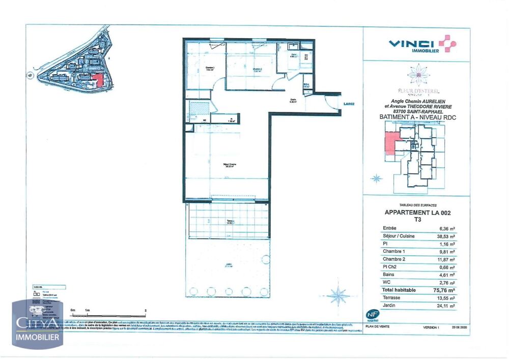 location Appartement - 3 pièce(s) - 76 m² Saint-Raphaël (83700)