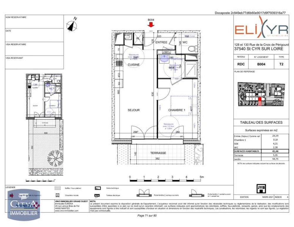 location Appartement - 2 pièce(s) - 41 m² Saint-Cyr-sur-Loire (37540)