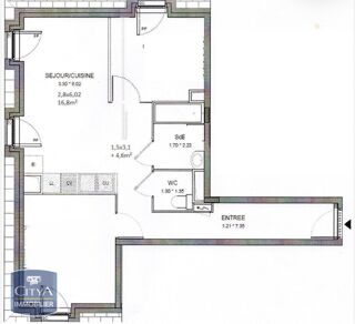  Appartement à louer 3 pièces 55 m²