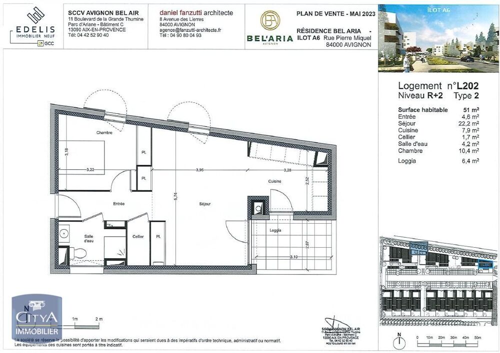 location Appartement - 2 pièce(s) - 51 m² Avignon (84000)