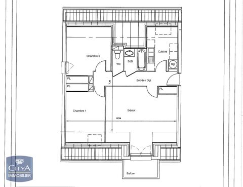 Appartement  louer 3 pices 61 m