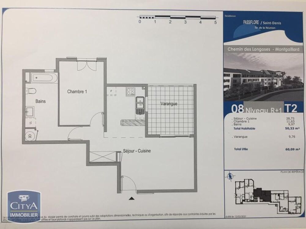 location Appartement - 2 pièce(s) - 50 m² Saint-Denis (97400)