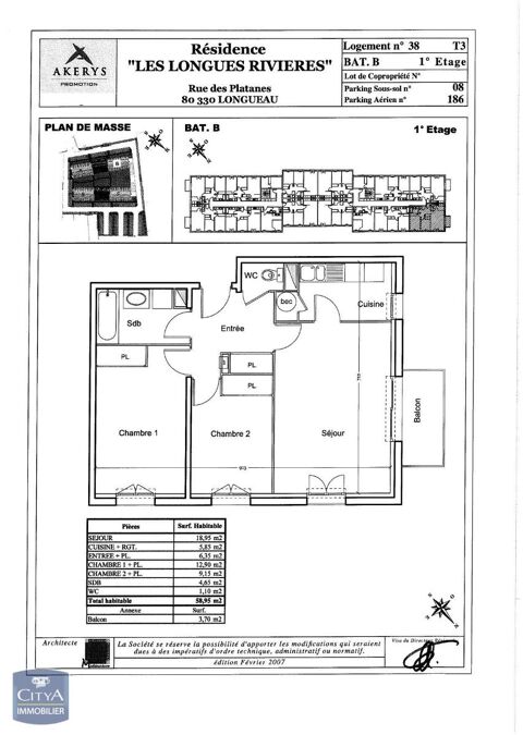   Location Appartement Appartement - 3 pi�ce(s) - 59 m�
