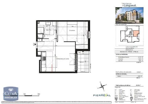  Appartement � louer 2 pi�ces 42 m�