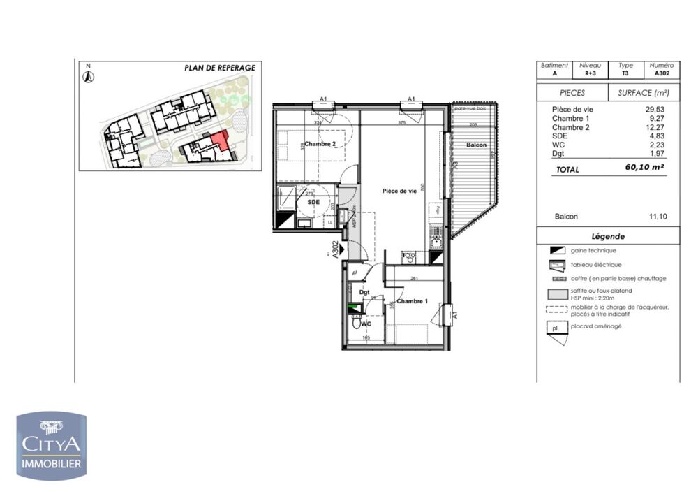 location Appartement - 3 pièce(s) - 60 m² Angers (49000)