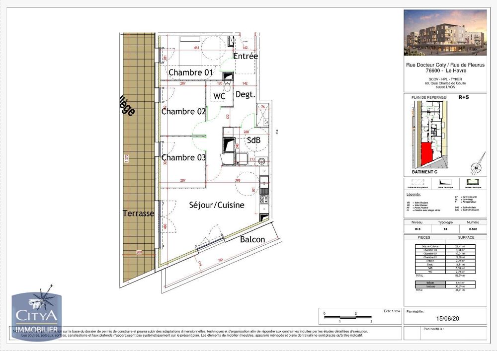 location Appartement - 4 pièce(s) - 83 m² Le Havre (76600)