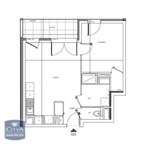  Appartement � louer 2 pi�ces 41 m�