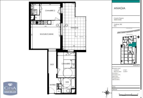  Appartement � louer 3 pi�ces 63 m�