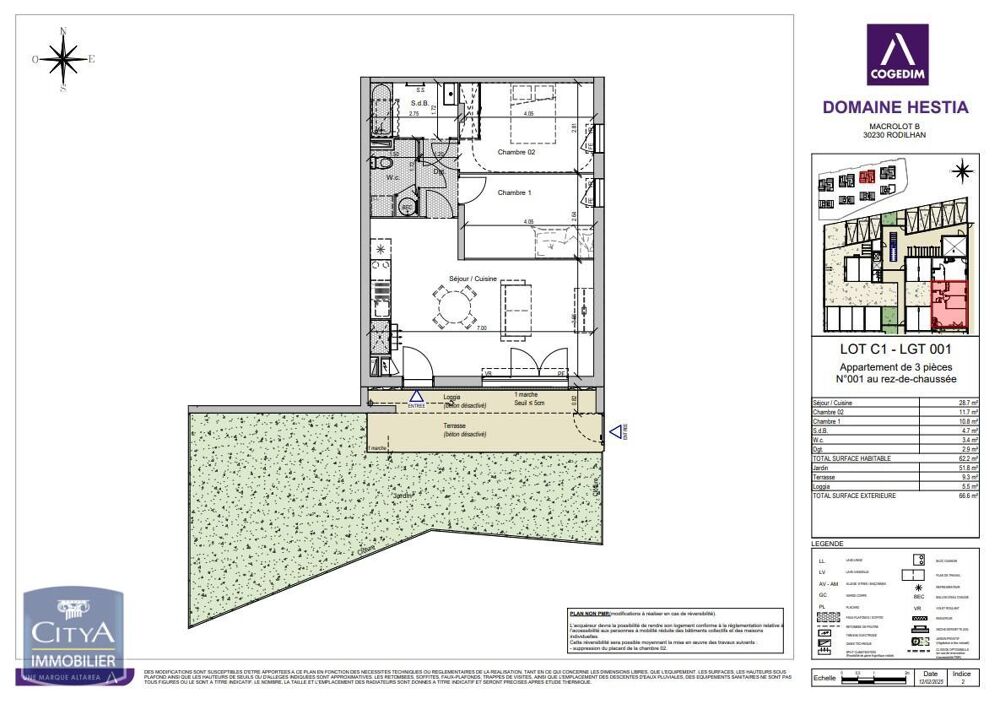 location Appartement - 3 pièce(s) - 62 m² Rodilhan (30230)