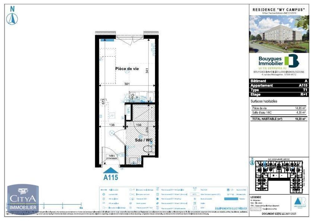 location Appartement - 1 pièce(s) - 19 m² Metz (57070)