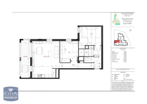  Appartement  louer 3 pices 66 m