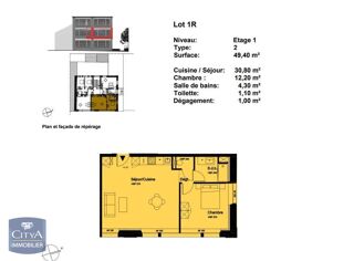  Appartement à louer 2 pièces 49 m²
