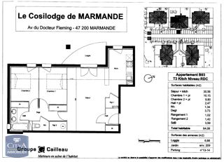  Appartement � louer 3 pi�ces 64 m�