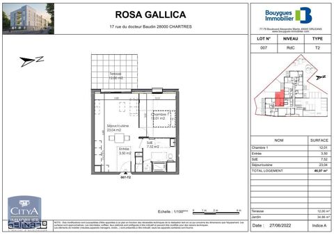   Location Appartement Appartement - 2 pi�ce(s) - 46 m�
