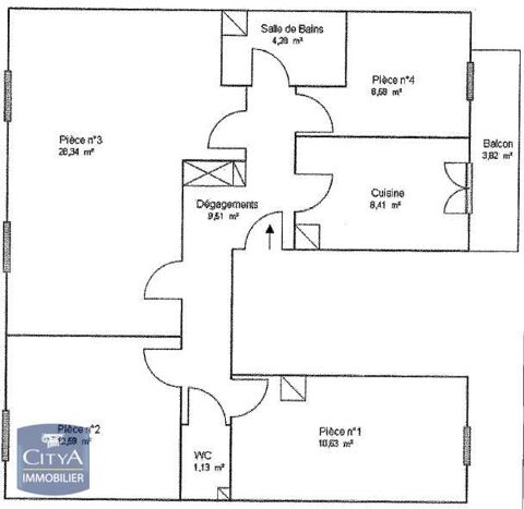  Appartement � louer 4 pi�ces 83 m�