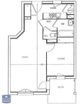  Appartement � louer 2 pi�ces 48 m�