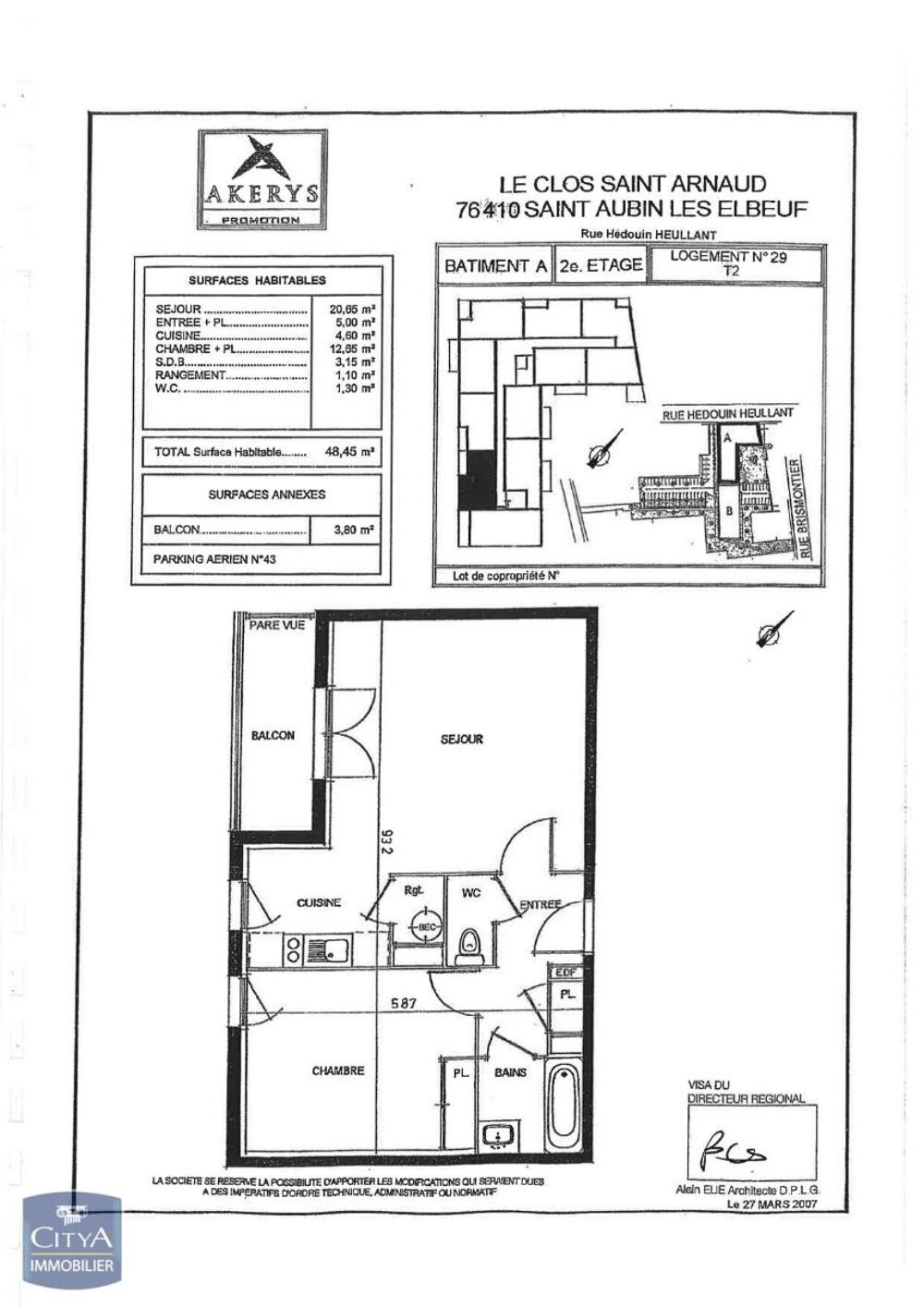 location Appartement - 2 pièce(s) - 48 m² Caudebec-lès-Elbeuf (76320)