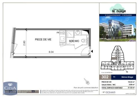  Appartement � louer 1 pi�ce 21 m�