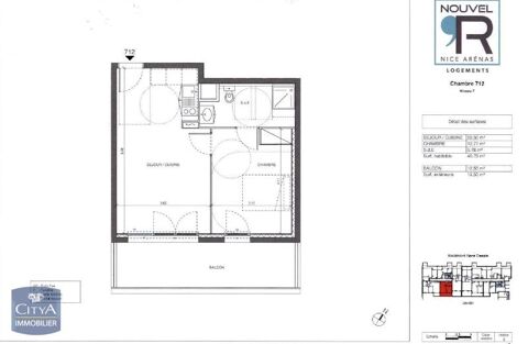  Appartement � louer 2 pi�ces 41 m�